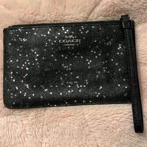 Black glitter coach wristlet